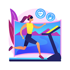 Image showing VR fitness gym abstract concept vector illustration.