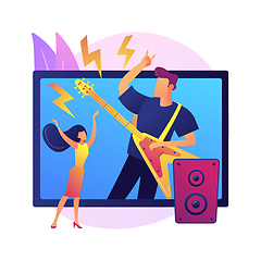 Image showing Virtual concert abstract concept vector illustration.