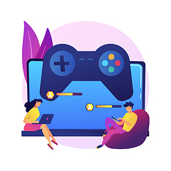 Image showing Cross-platform play abstract concept vector illustration.