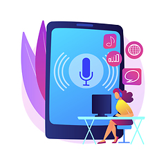 Image showing Podcast content abstract concept vector illustration.