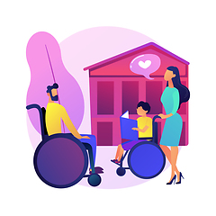 Image showing Care of the disabled abstract concept vector illustration.