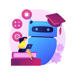 Image showing Chatbot self learning abstract concept vector illustration.