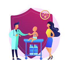 Image showing Infant and child vaccination abstract concept vector illustration.