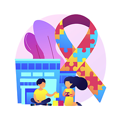 Image showing Autism center abstract concept vector illustration.