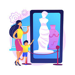 Image showing Online museum tours abstract concept vector illustration.