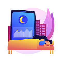 Image showing Sleep tracking abstract concept vector illustration.