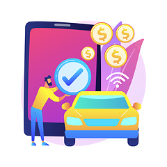 Image showing In vehicle payments abstract concept vector illustration.