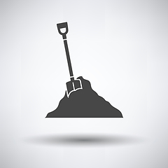 Image showing Icon of Construction shovel and sand