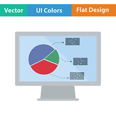 Image showing Monitor with analytics diagram icon