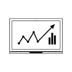 Image showing Icon of Laptop with chart