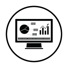 Image showing Monitor with analytics diagram icon