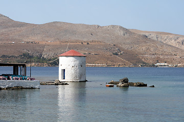 Image showing water mill in sea