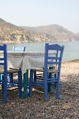 Image showing blue chairs