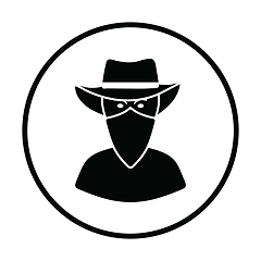 Image showing Cowboy with a scarf on face icon