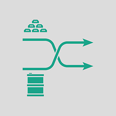 Image showing Gold and oil comparison chart icon