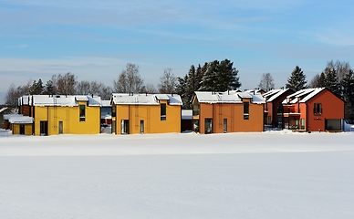 Image showing residential area of typical houses in winter 