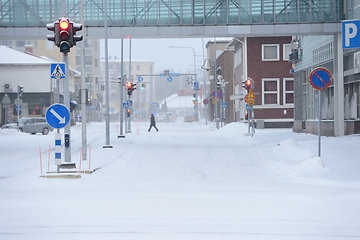 Image showing winter landscape of small town in Finland