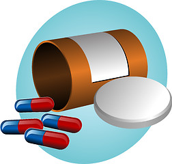 Image showing Pillbox and pills