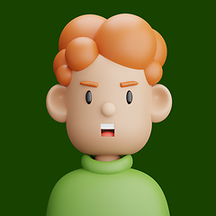 Image showing 3D cartoon avatar of red-haired teenager