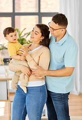 Image showing happy family with child at home