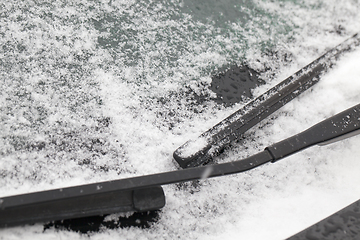 Image showing Snow on the car