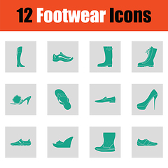 Image showing Set of footwear icons