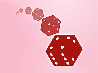 Image showing Rolling red dice illustration