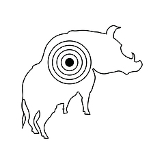 Image showing Icon of boar silhouette with target 