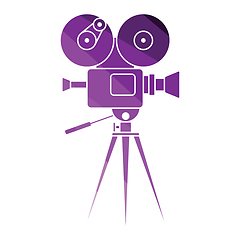 Image showing Retro cinema camera icon