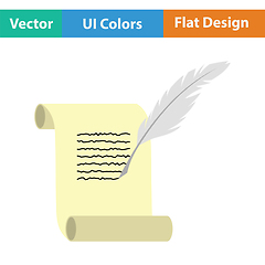 Image showing Feather and scroll icon