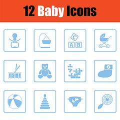 Image showing Set of baby icons