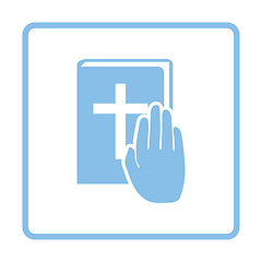 Image showing Hand on Bible icon