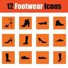Image showing Set of footwear icons