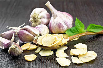 Image showing Garlic dried in spoon on board