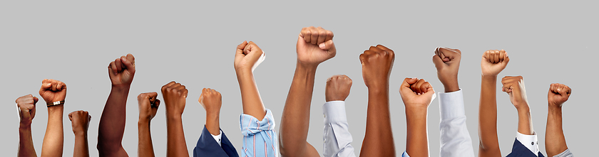 Image showing african american male hands showing fists