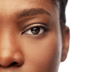 Image showing close up of face of young african american woman