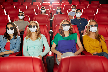 Image showing people in masks watching movie in theater