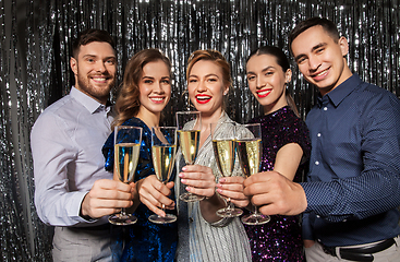 Image showing friends with champagne glasses at party