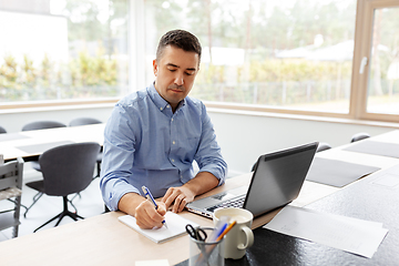 Image showing man with laptop working at home office