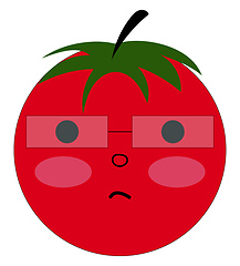 Image showing Nerd tomato, vector or color illustration.