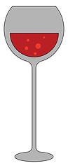 Image showing A glass of red wine vector or color illustration