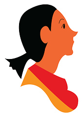 Image showing Lady with short hair vector or color illustration