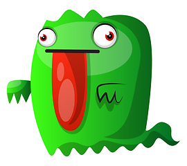 Image showing Green monster with big red tongue illustration vector on white b