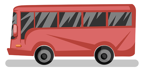 Image showing Side view vector illustration of red bus on white background.