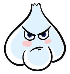 Image showing Angry garlic, vector or color illustration.