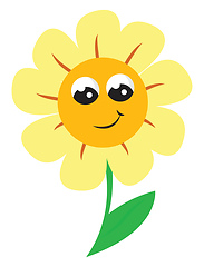 Image showing A smiling sunflower vector or color illustration