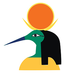 Image showing Clipart of an Egyptian god of music writing wisdom and the moon 