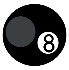 Image showing A black billiard ball vector or color illustration