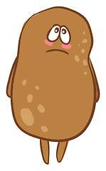 Image showing An inconsolable potato, vector or color illustration.