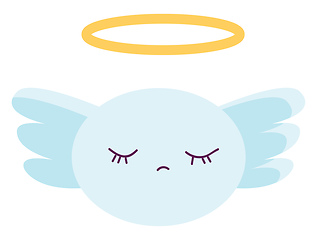 Image showing Cartoon blue angel vector illustartion on white background